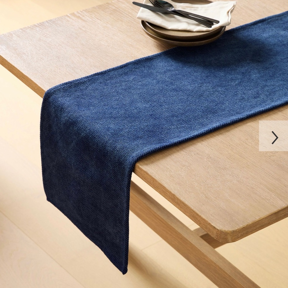 NWT WEST ELM textured canvas cotton runner